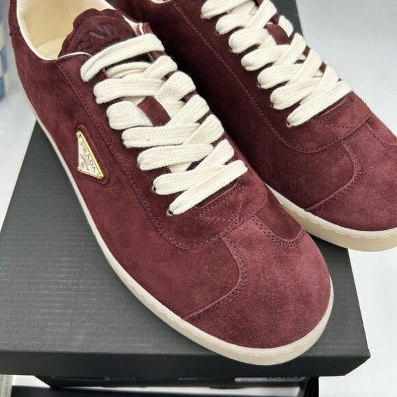 Men's Prada triangle logo suede sneakers size 9 US made in Italy
