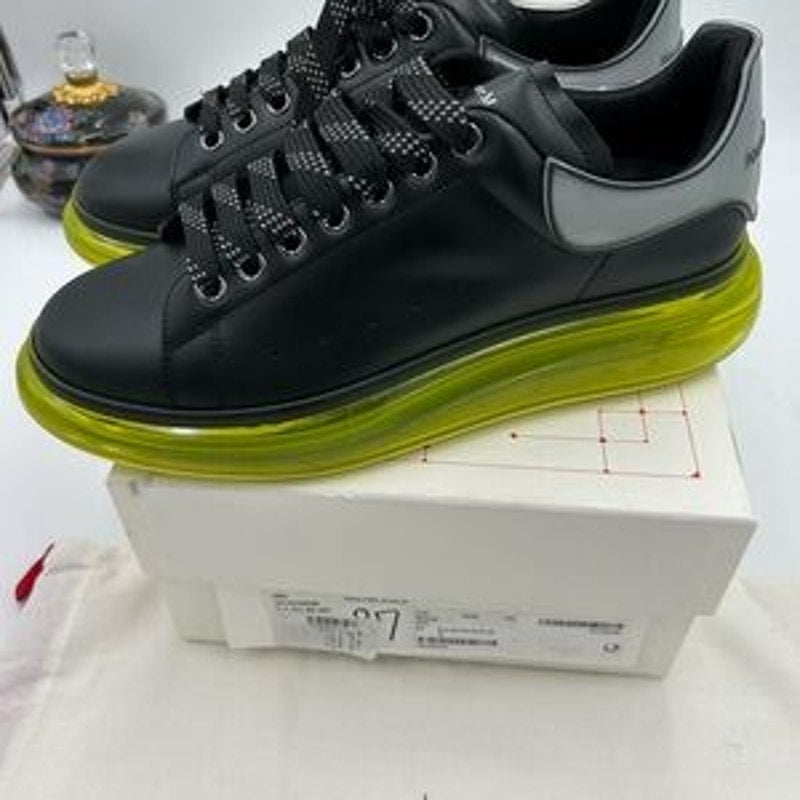 Men's Alexander, McQueen oversized leather sneakers with neon green sole size 43
