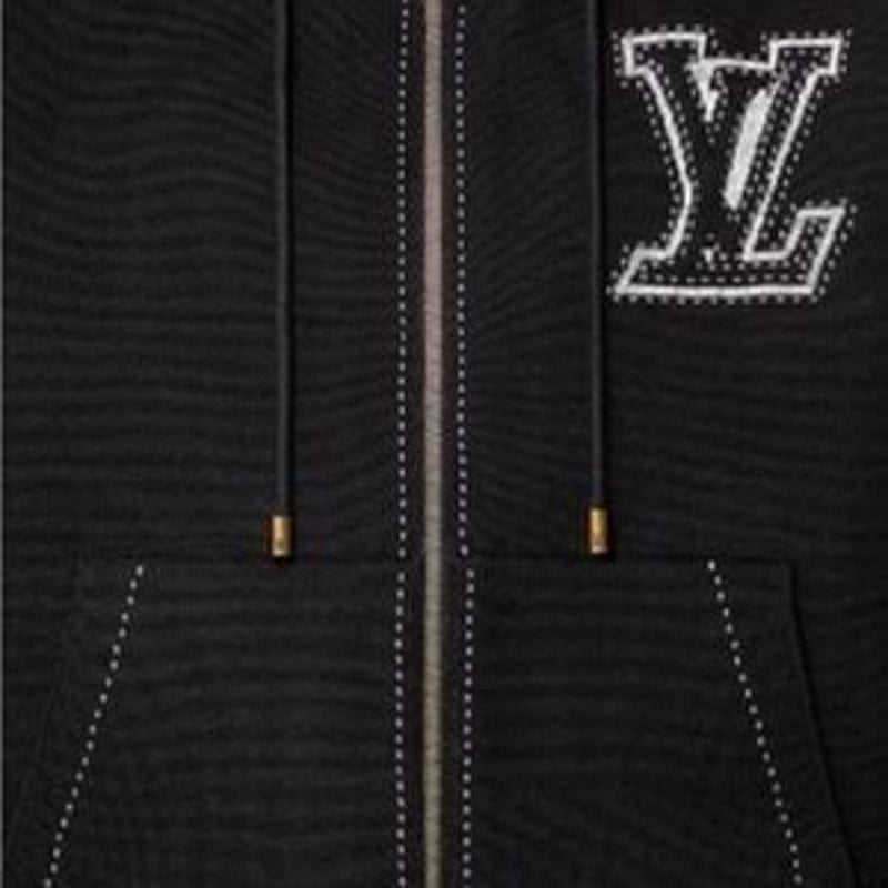 Men’s Louis Vuitton graphic intarsia zip front hoodie four XL limited edition