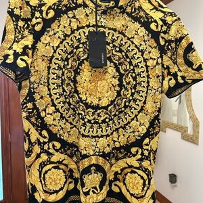Men's Versace barocco print organic cotton T-shirt size small made in Italy