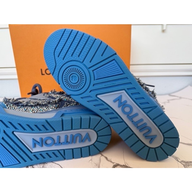 Louis Vuitton Blue Swarovski Monogram Skate Trainers – Men’s LV 8.5 / US 9.5