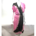 Diane von Furstenberg DVF NWOT Pelego Pink Black Tie Dye Wrap Dress Size 8