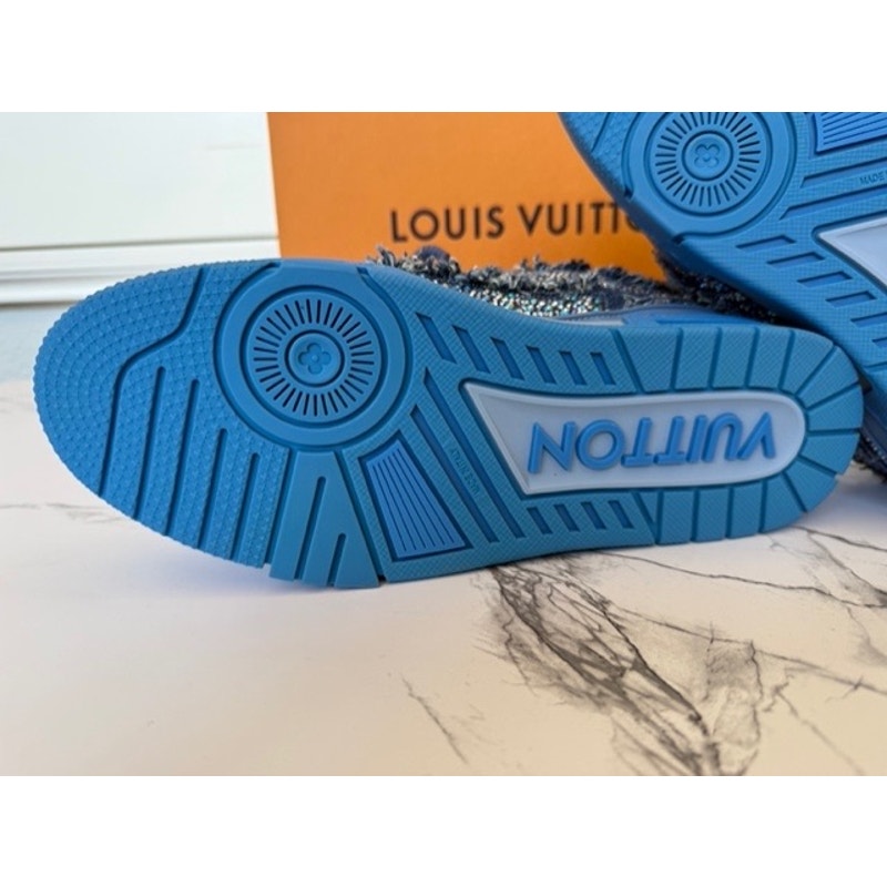 Louis Vuitton Blue Swarovski Monogram Skate Trainers – Men’s LV 8.5 / US 9.5