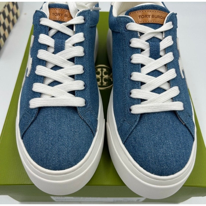 Women's Tory Burch platform denim sneakers size 8 US
