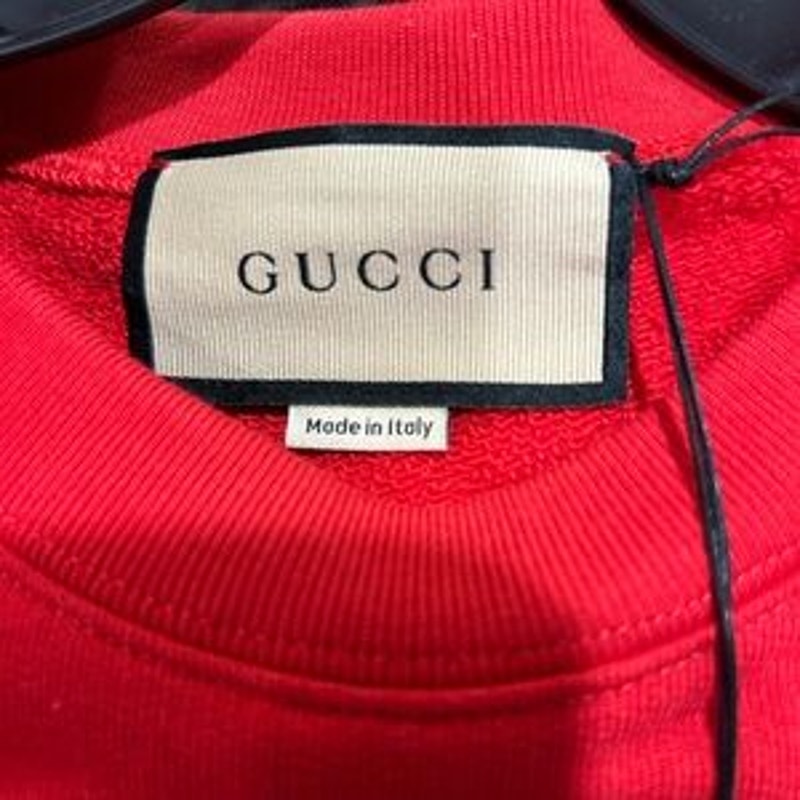 Men's Gucci logo embroidered cotton jersey sweatshirt, size large made in Italy