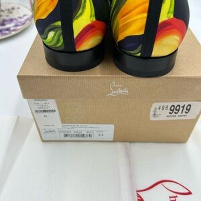 Men's Christian Louboutin dandy chick satin loafer size 44 made in Italy