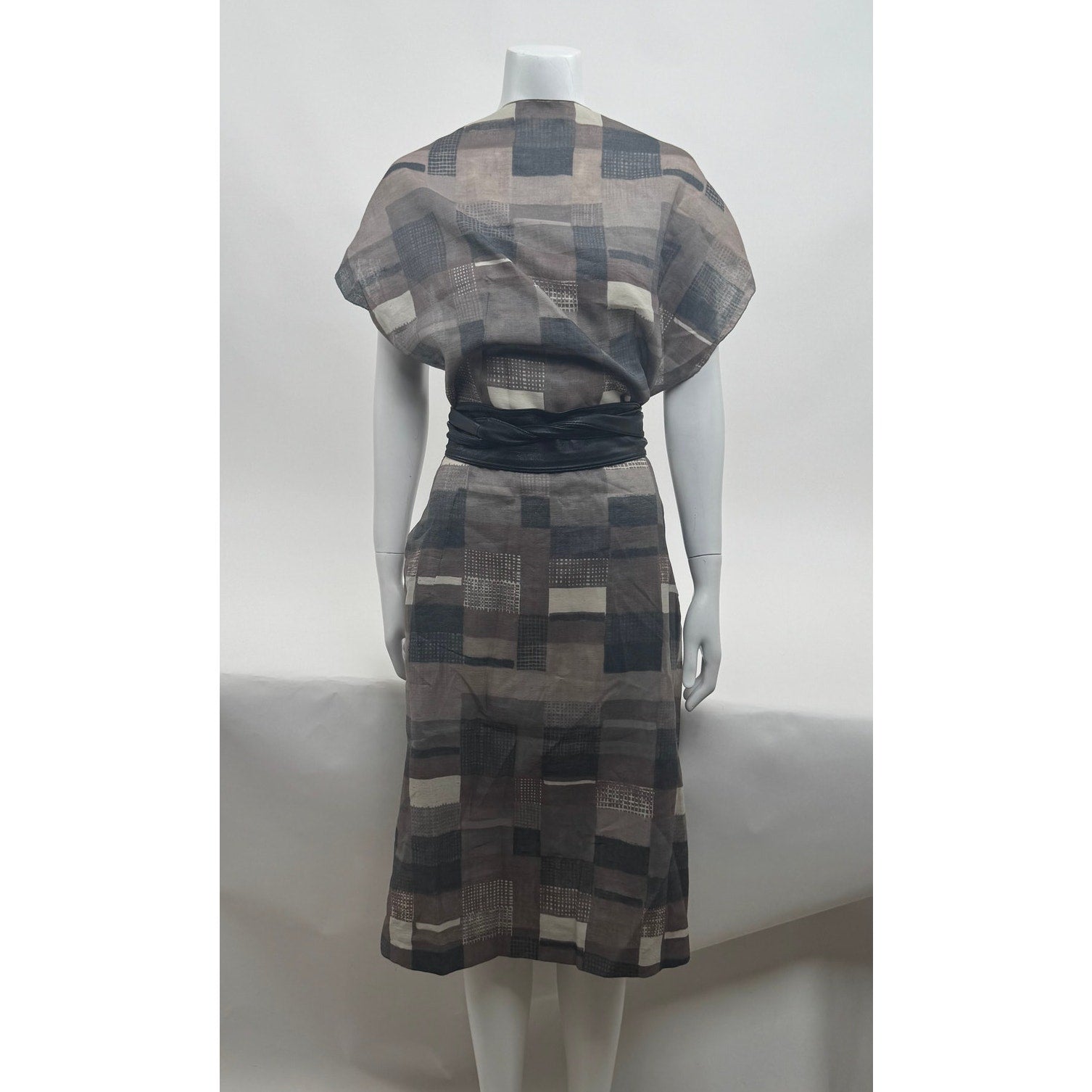 Marni NWT Organza Mocha Gray Patterned Pockets Dress Size 38 / US 2