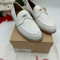 Men's Christian Louboutin white leather penny loafers size 45.5 made in Italy