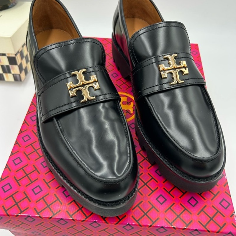 Women's Tory Burch Everly chunky leather loafers size 10.5 US