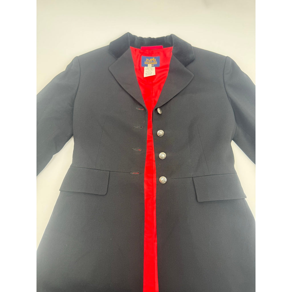 Hermes Women's Black 100% Wool Blazer Jacket Size FR 40 / US 8