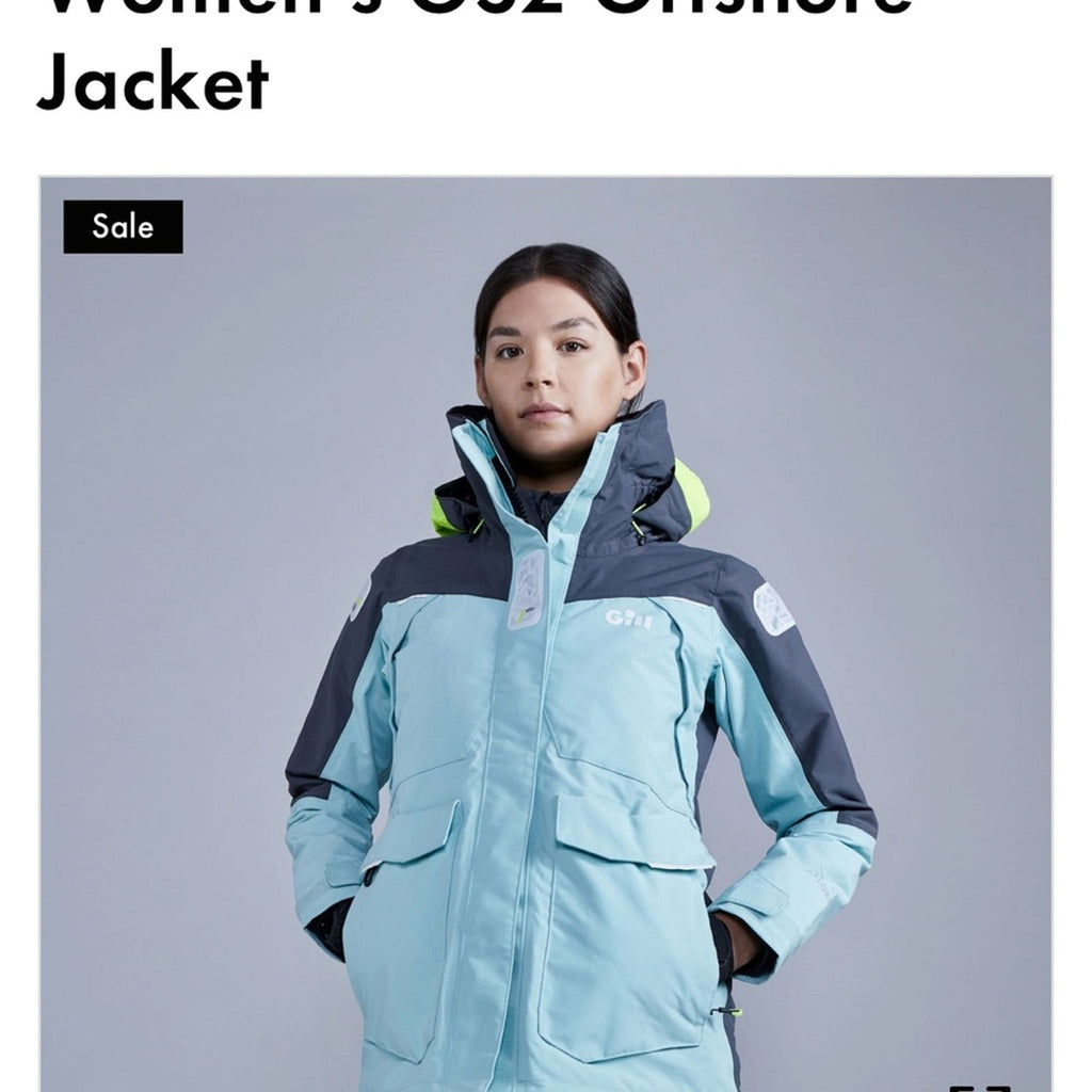 Gill Marine Women's OS2 Offshore Jacket NWOT’s Size 12 Eggshell