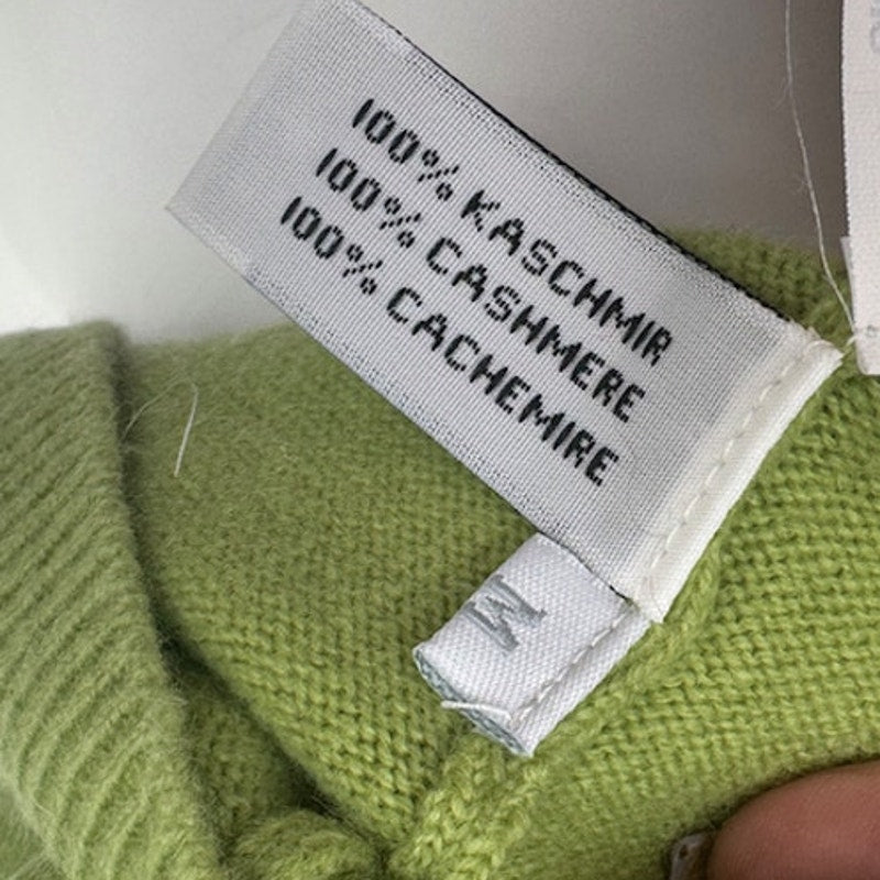Ultra Moda NWT Green 100% Cashmere Sleeveless V-Neck Sweater Size M