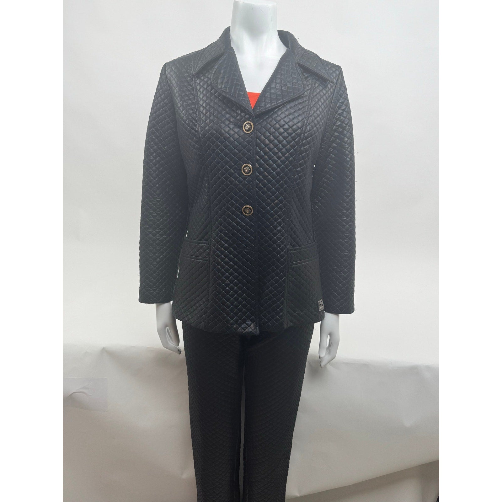 Versace Jeans Couture Women's Black Jacket and Pants Pantsuit with Belt – Size M