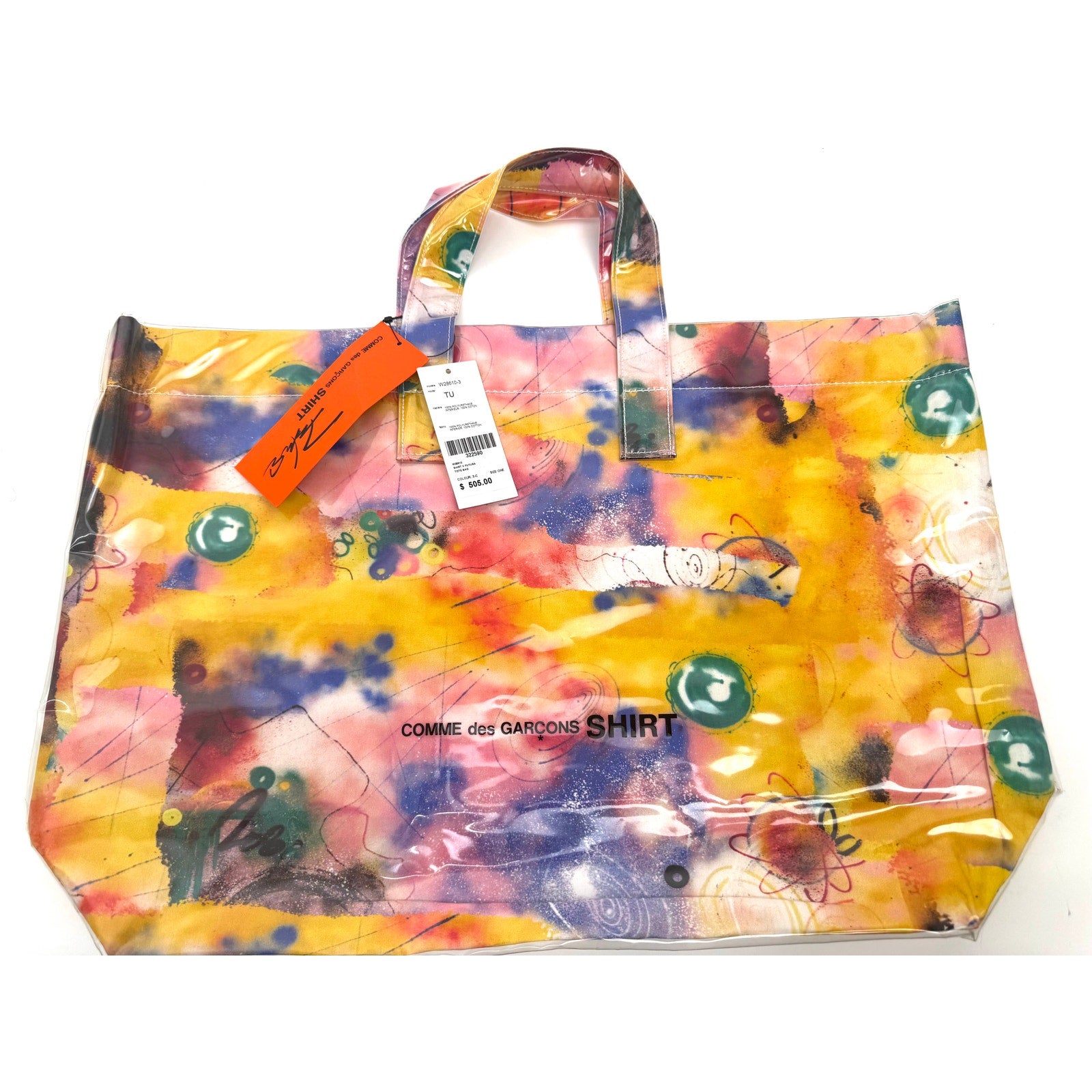 Comme des Garçons NWT Multicolor Futura Print Tote Bag