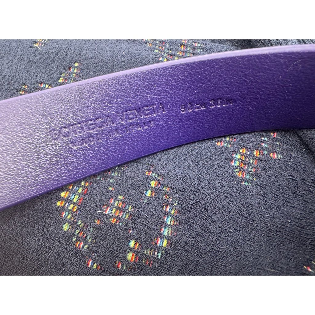 Unisex Bottega Veneta NWT Purple Leather Belt With Triangle Buckle 90cm / 36 in