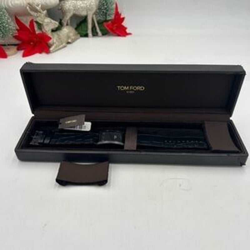 Tom Ford men's N001 Black Leather watch Swiss quartz movement NWT