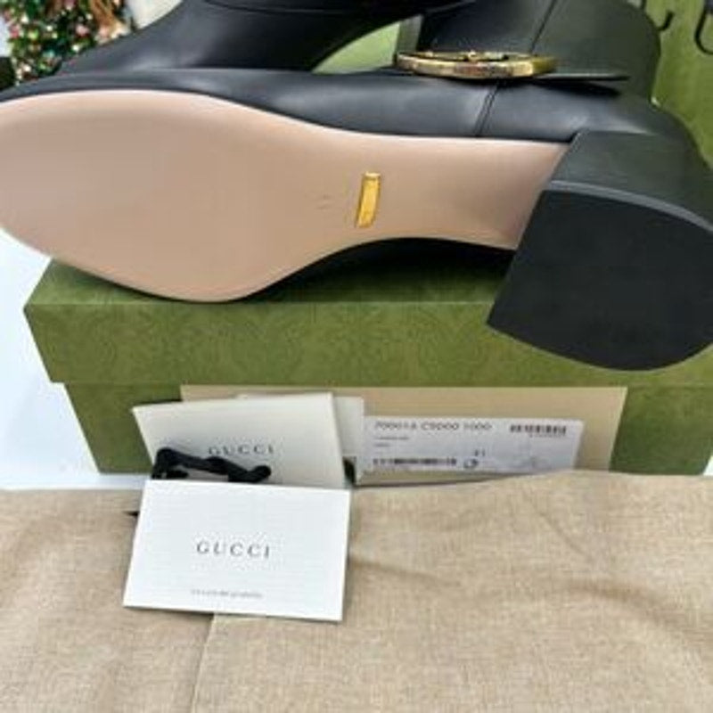 Women’s Gucci, Leather GG Blondie, 55 mm ankle boots size 41 made in Italy