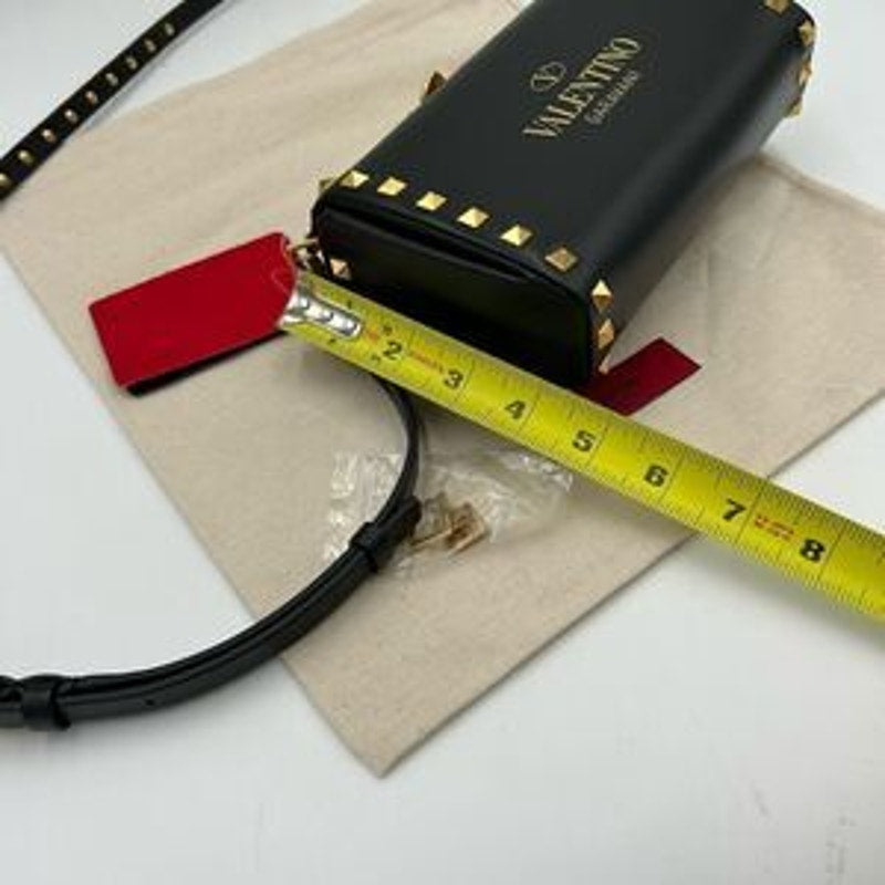 Women’s Valentino Garavani rock, stud, leather shoulder bag made in Italy