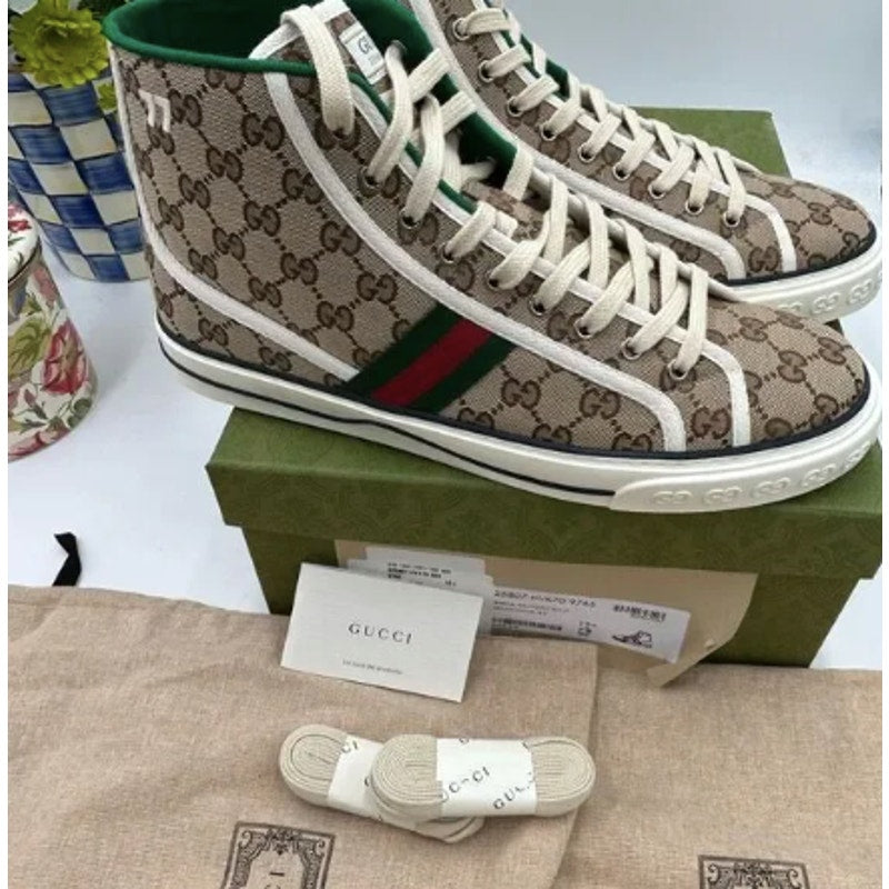 Men's Gucci tennis 1977 high top sneakers size 12.5 made in Italy