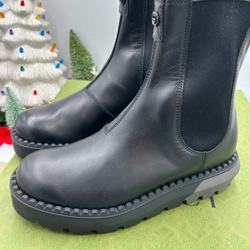 Gucci men's leather Chelsea boots size 7 fits 8 US made in Italy