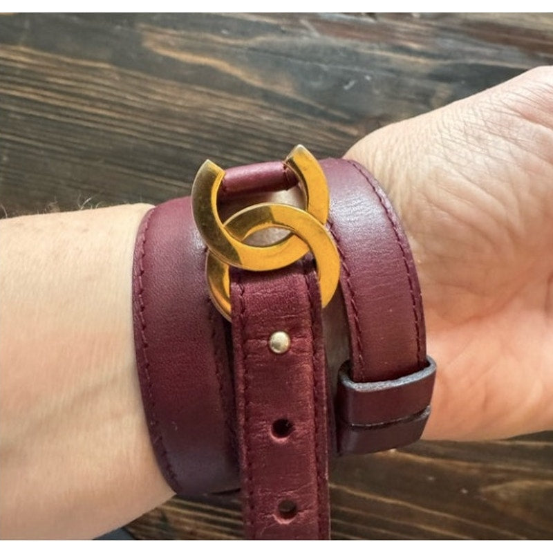 Chanel headband/wrap bracelet/choker/adjustable leather piece. Listing belt only