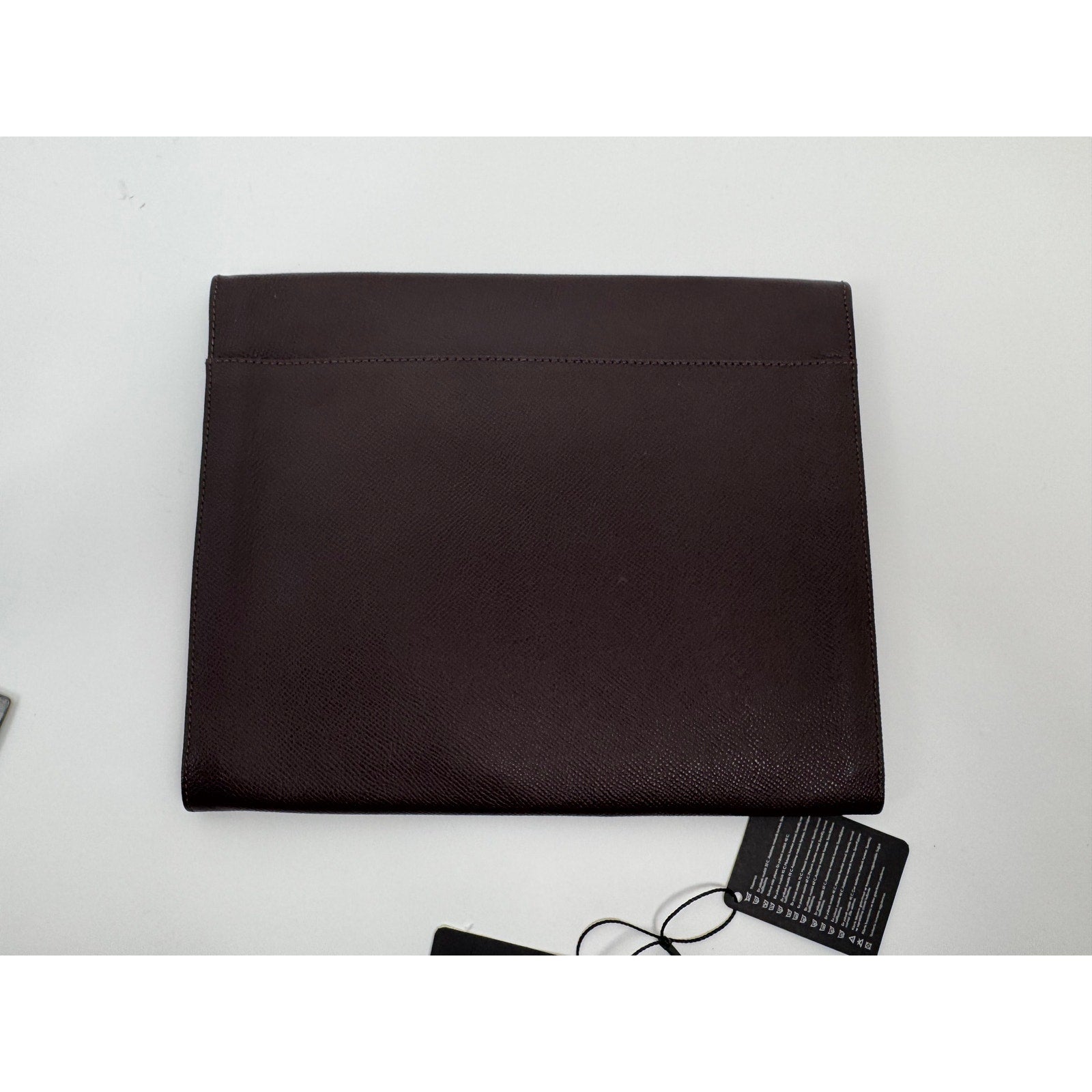 Beymen NWT Plum Taiga Leather Dual Compartment Folio Clutch – 9” x 10.5”