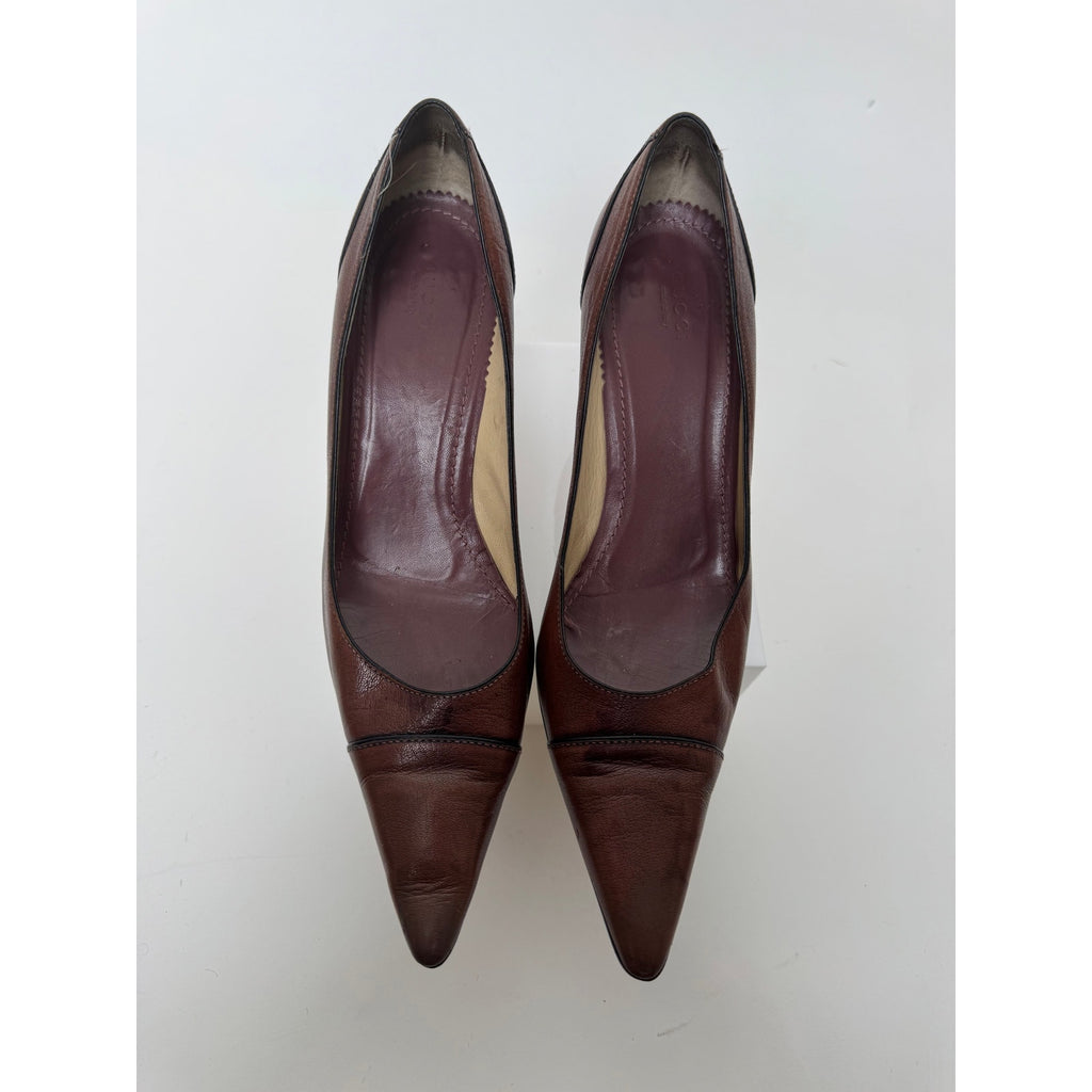 Gucci Brown Leather Pump Heels Size 11