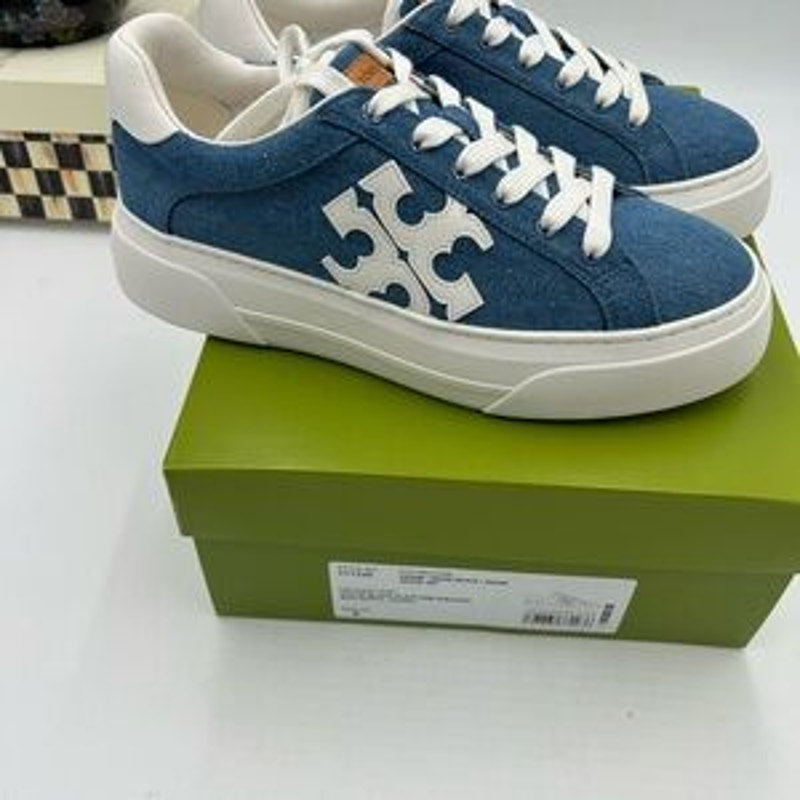Women's Tory Burch platform denim sneakers size 8 US