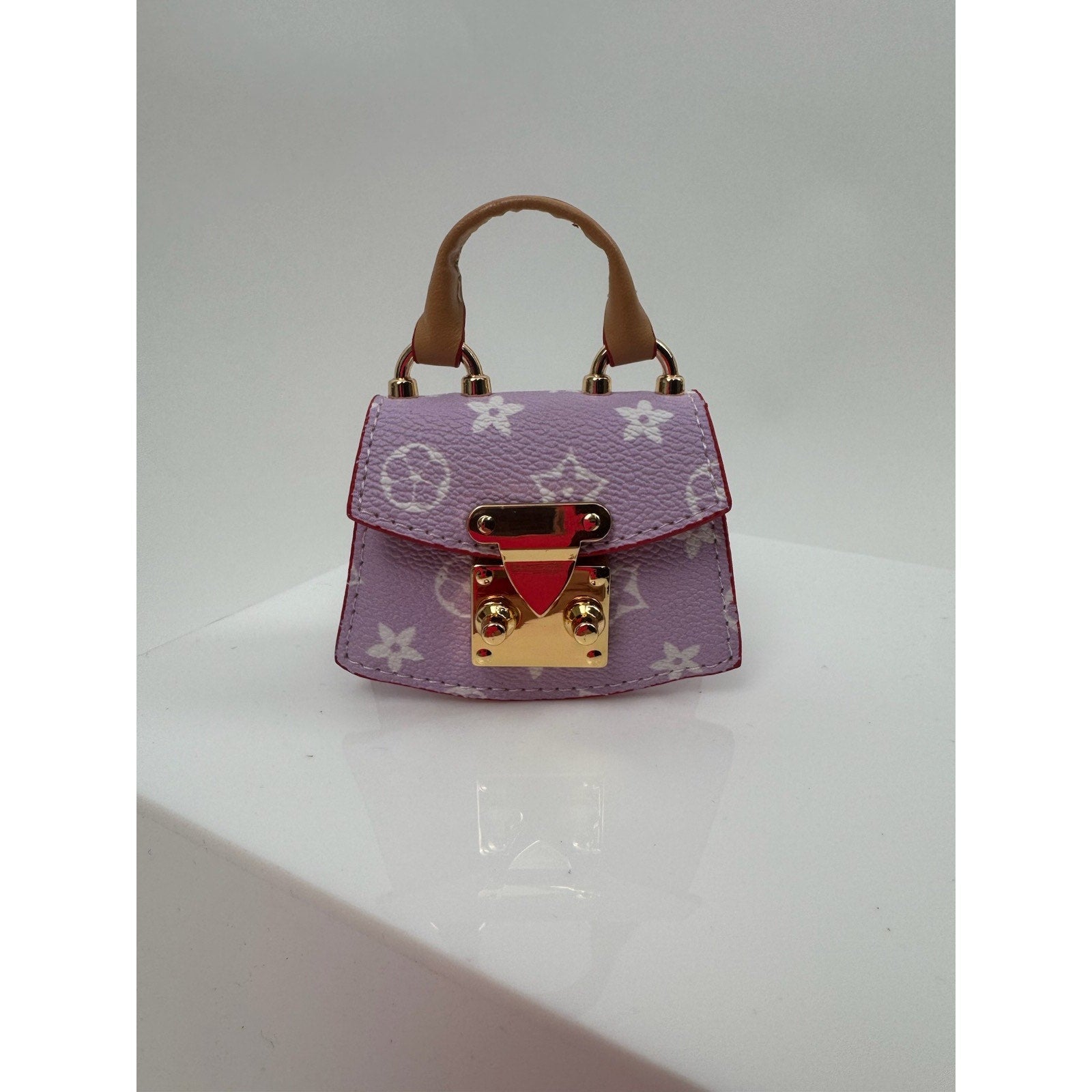 Petite Coated Canvas Top-Handle Bag Nano Charm with Gold Hardware