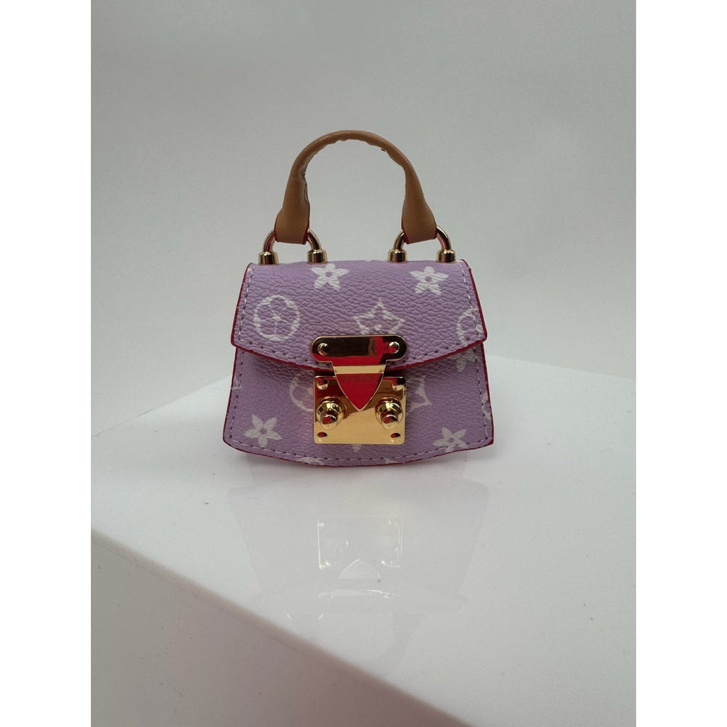 Petite Coated Canvas Top-Handle Bag Nano Charm with Gold Hardware