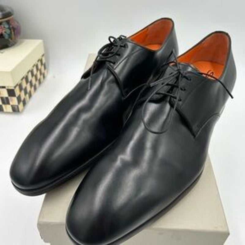 Men's Santoni, shiny leather dress Oxford size 12 made in Italy