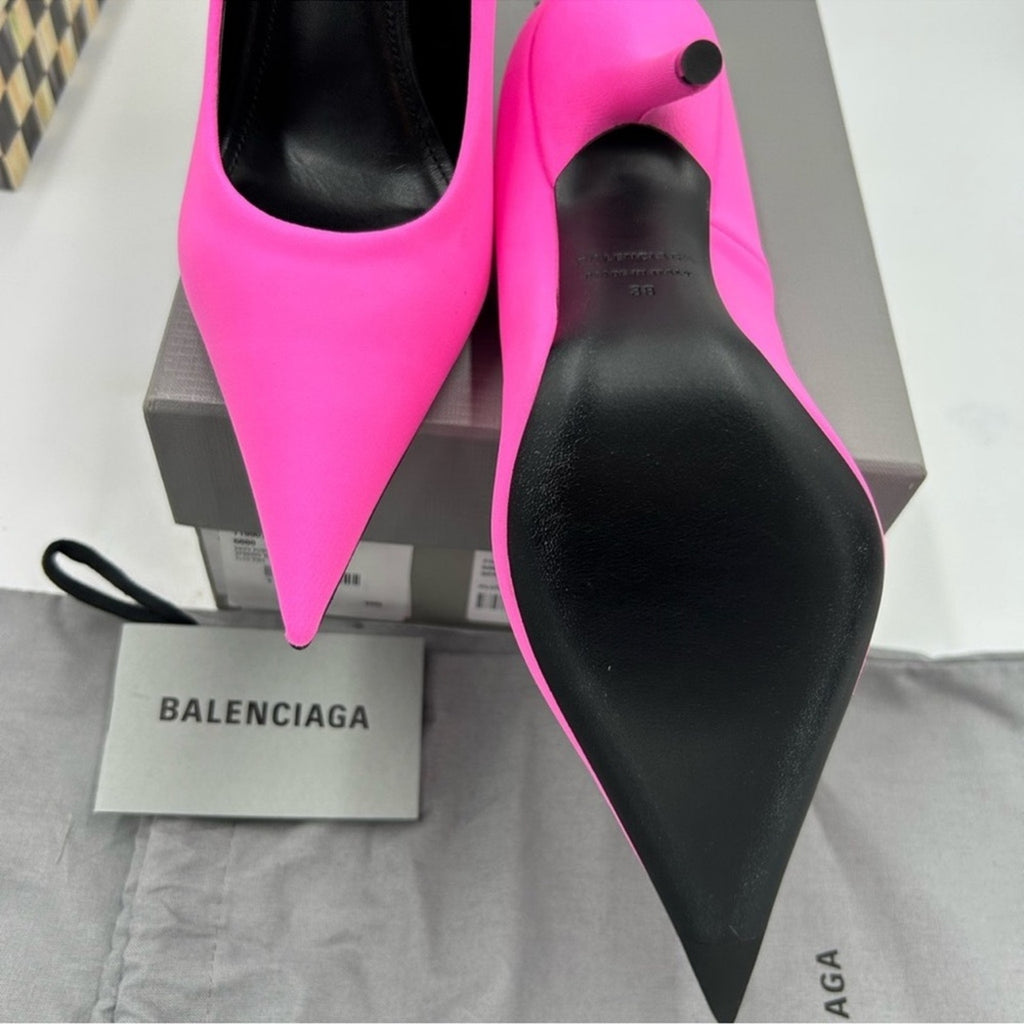 Women's Balenciaga Knife Pump /Spandex Matt/Flour Pink/size 38 made in Italy