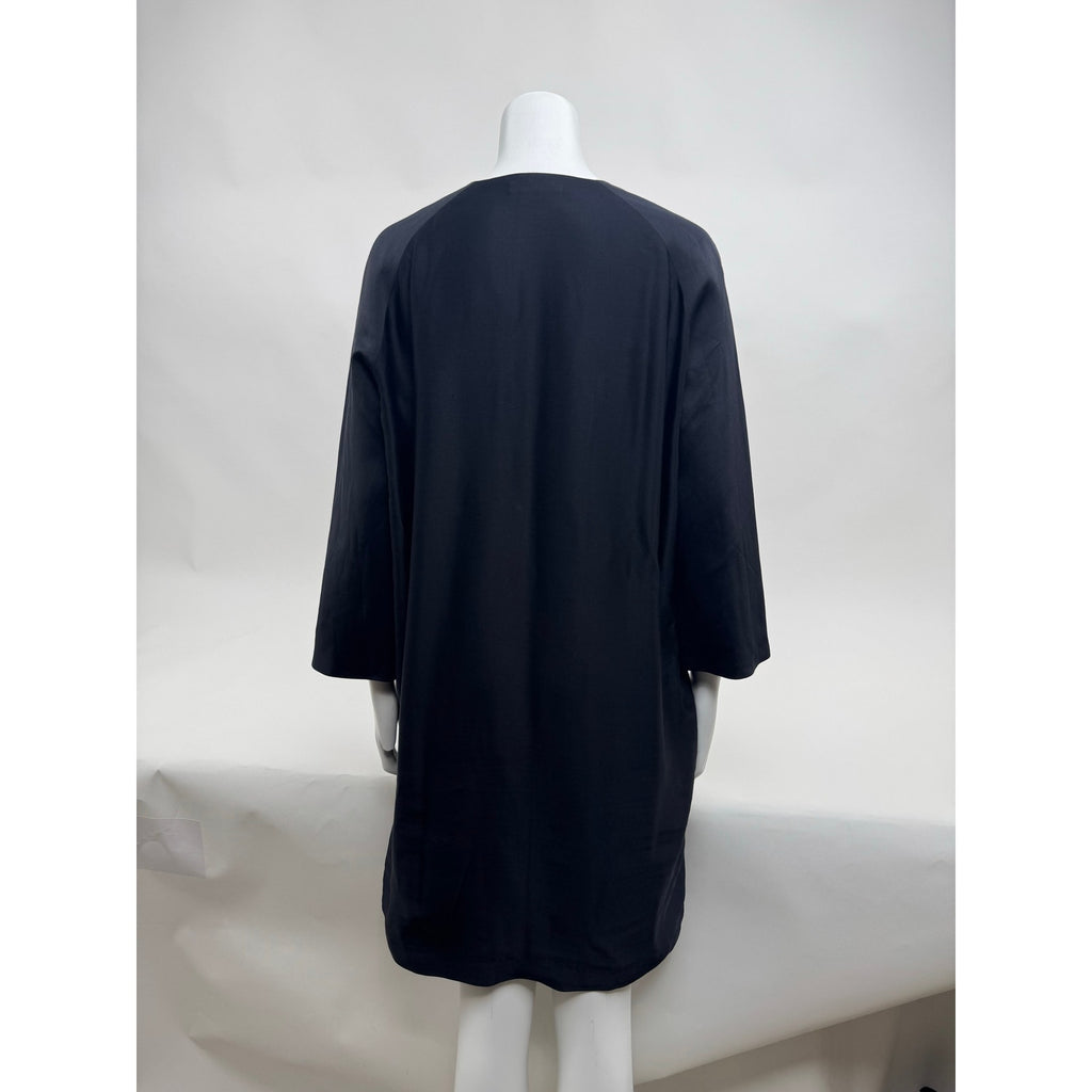 The Row Women's Black V-Neck Long Sleeve Sheath Dress Size M