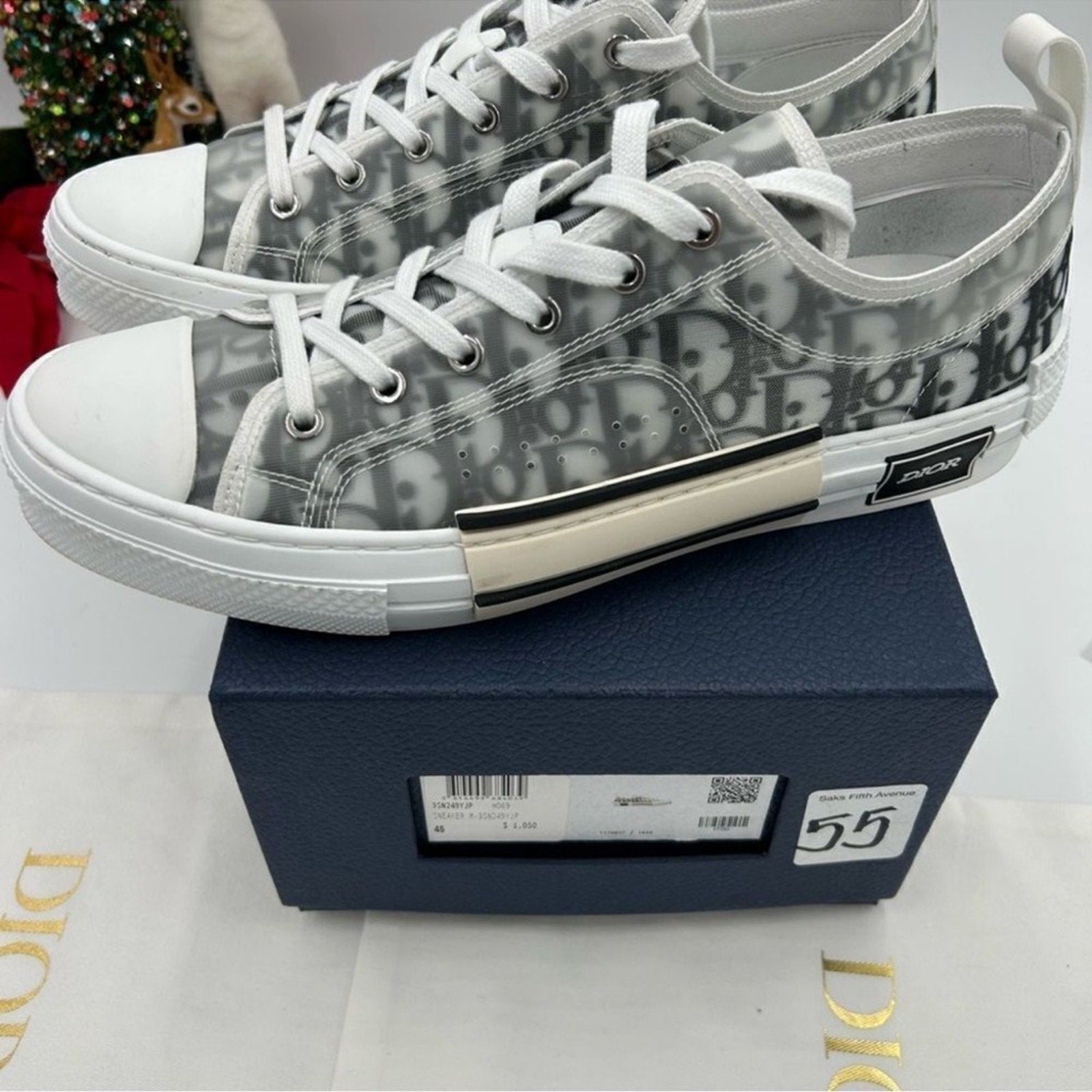 Men's Dior B 23 oblique low top sneakers size 45 made in Italy. PRISTINE