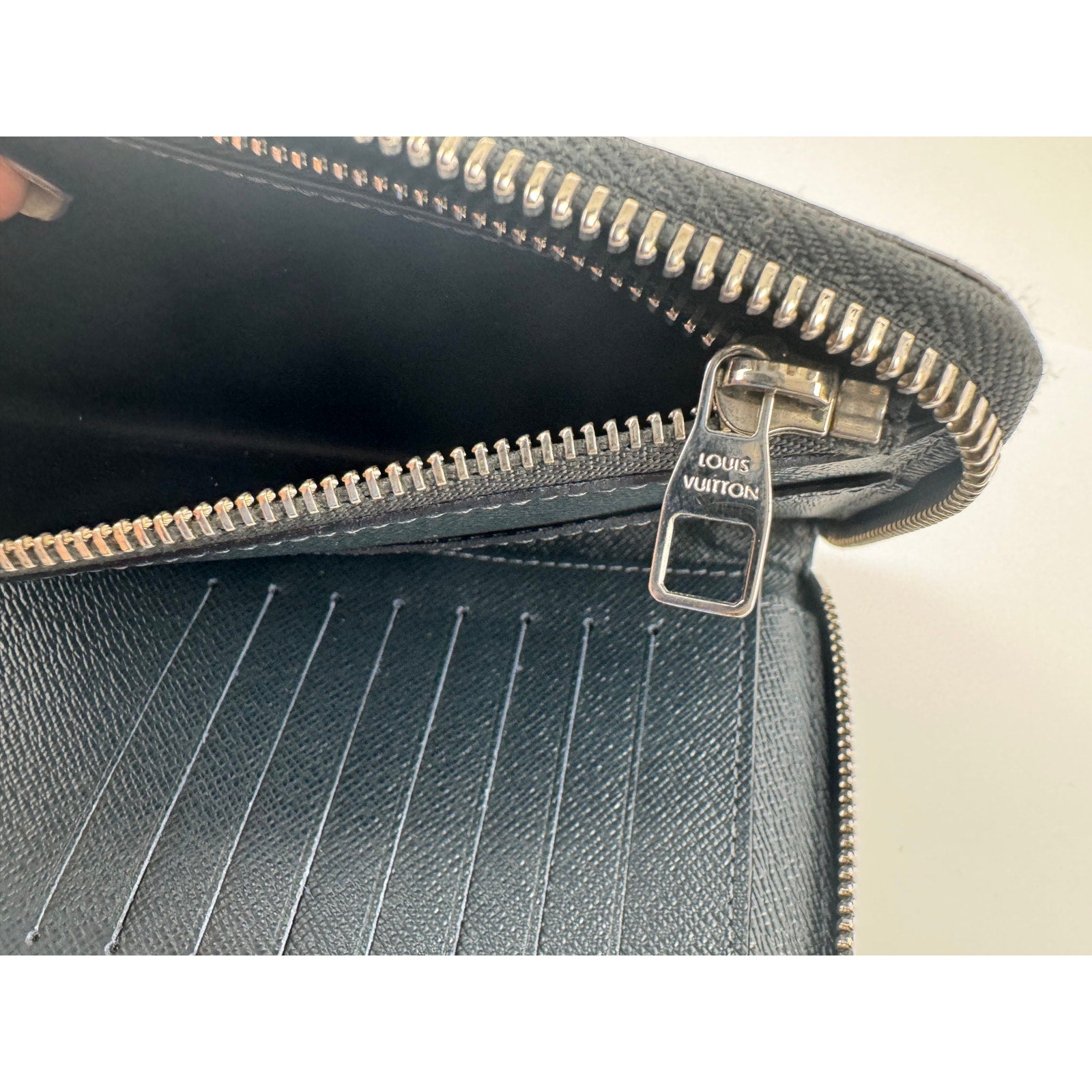 Louis Vuitton Rare Canvas Zippy Vertical Monogram Cobalt Stripe Long Wallet