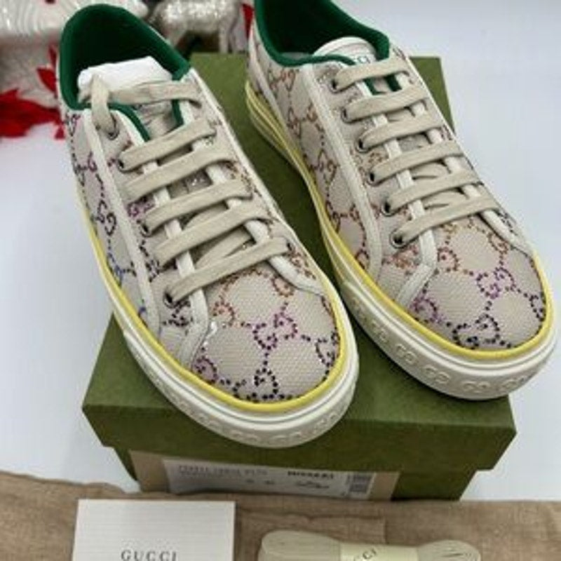 Women's Gucci tennis 1977 low top sneakers in canvas with multicolor crystals 40