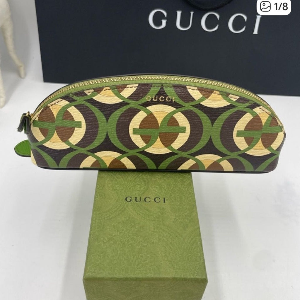 Gucci Unisex Leather Pouch Made in Italy