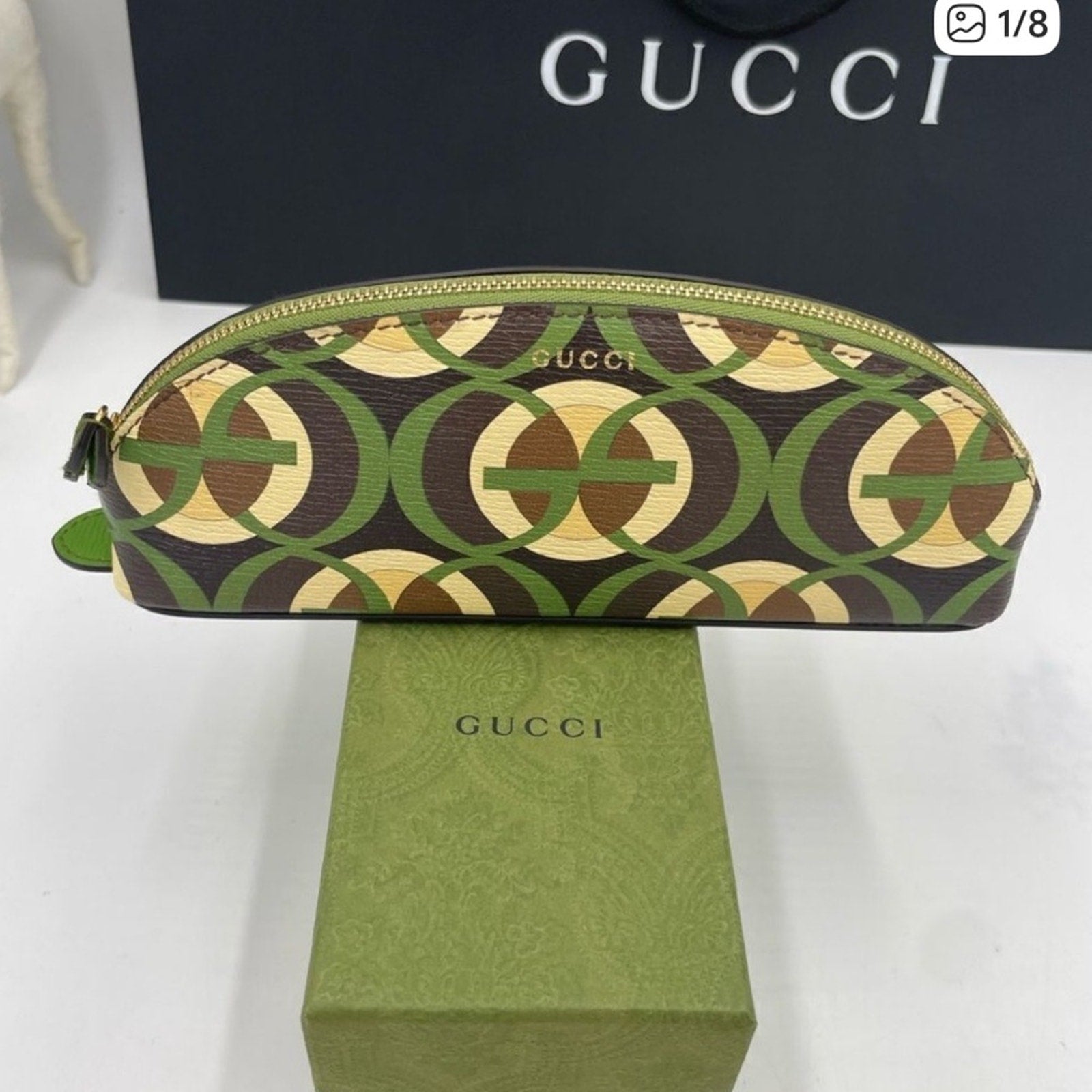 Gucci Unisex Leather Pouch Made in Italy