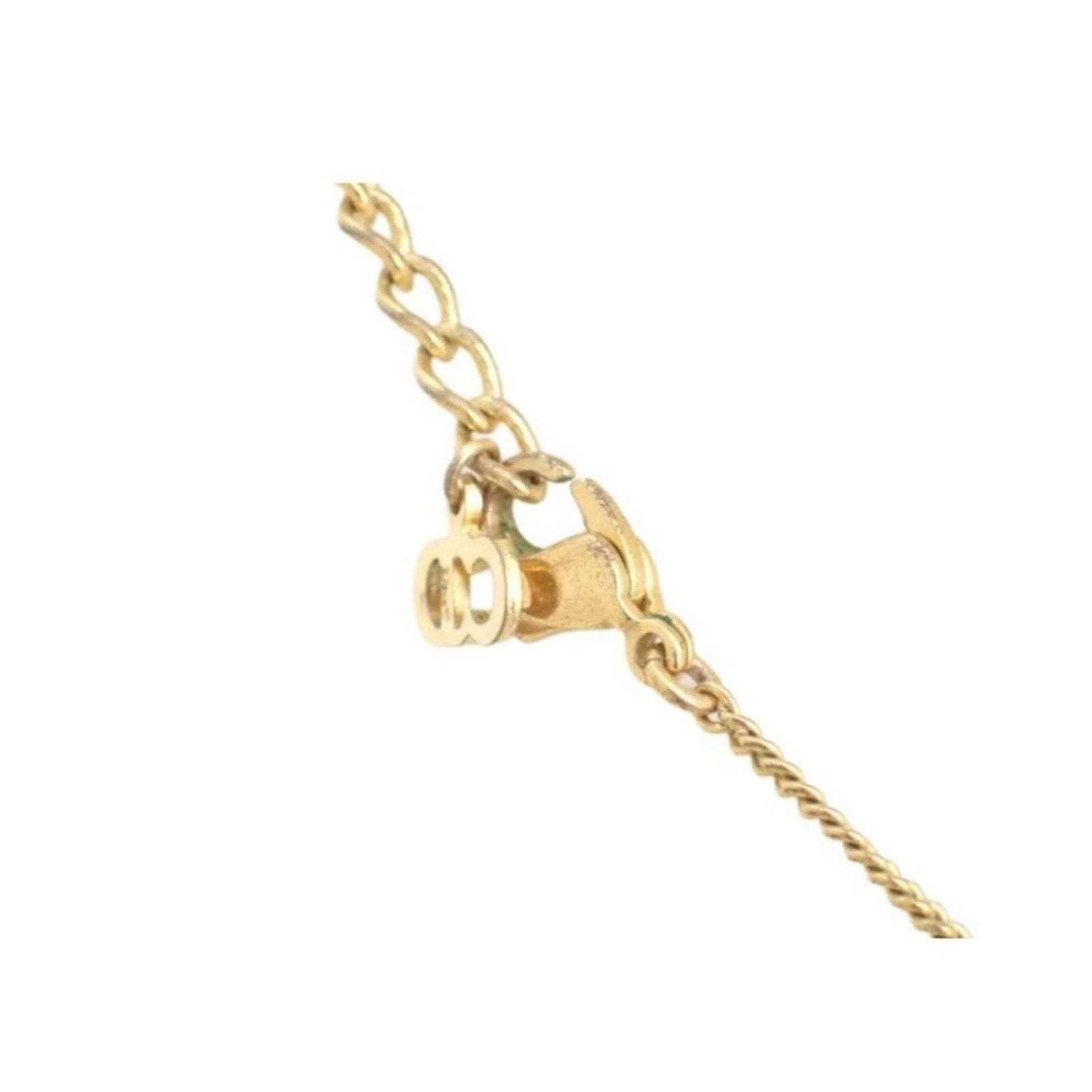 Christian Dior Gold Saddle Bag charm necklace on chain 0,71 L× 16,54H × 0,51W