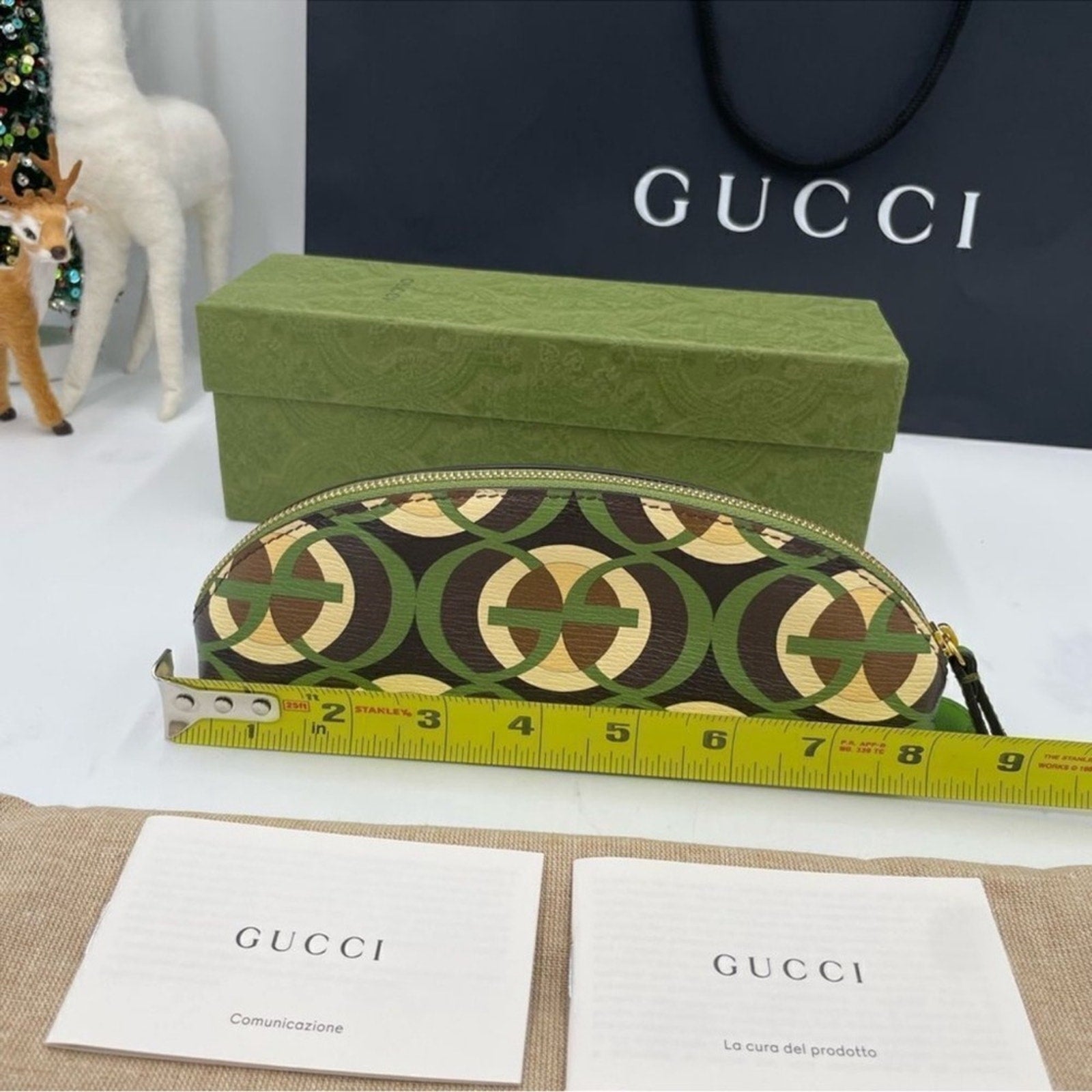 Gucci Unisex Leather Pouch Made in Italy