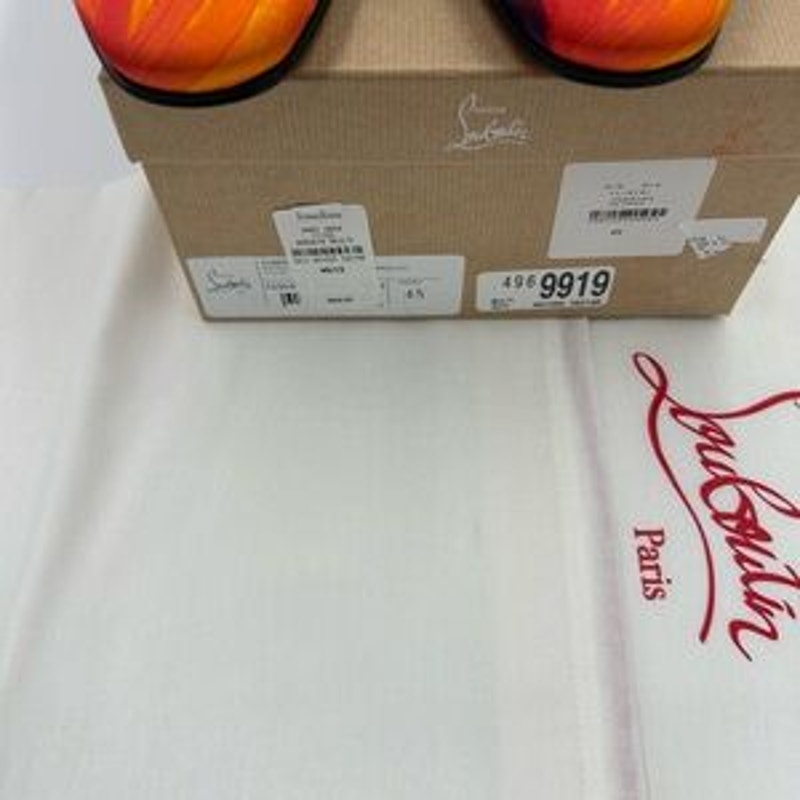 Men's Christian Louboutin, dandy, chick floral satin loafers size 45 made Italy