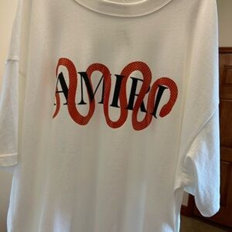 Men's Amiri snake heavyweight cotton T-shirt, size XXXL