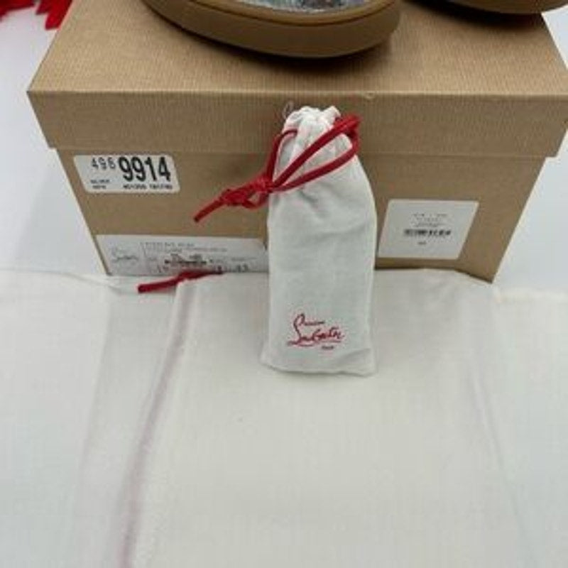 Men's Christian Louboutin tutti rui low top metallic leather sneakers size 43