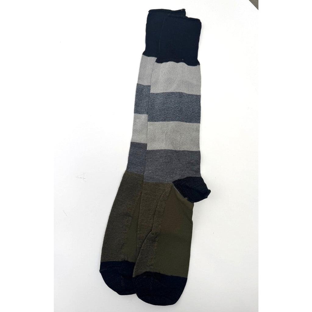 Comme des Garçons Homme Plus Men's NEW Olive/Gray Color Block Socks
