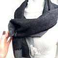 Bottega Veneta Rare grey scarf w/ black mesh type overlay, over surface