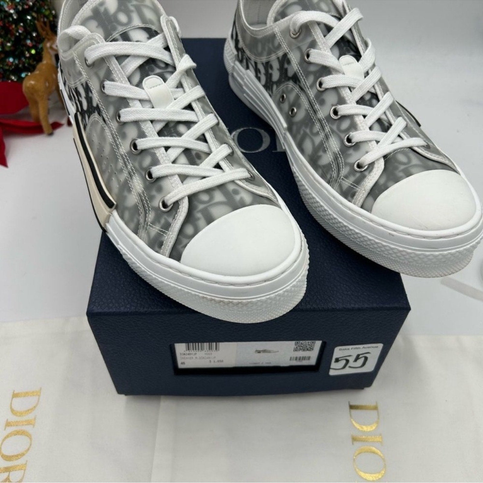 Men's Dior B 23 oblique low top sneakers size 45 made in Italy. PRISTINE