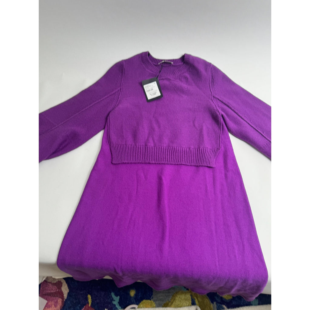 Sonia by Sonia Rykiel Purple Wool Cashmere Knit Sweater Dress Size FR 40 / US M