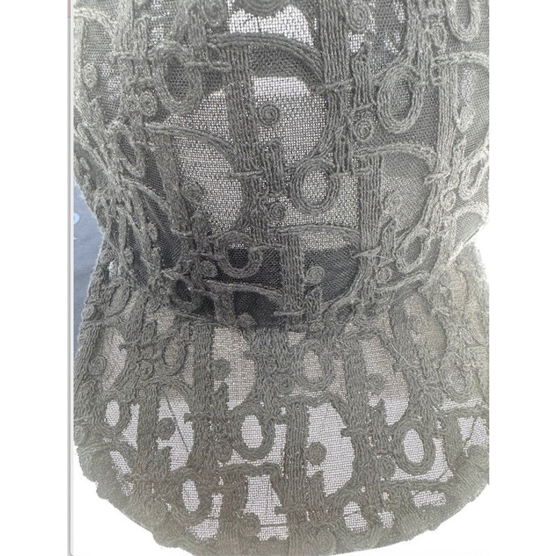 Christian Dior Oblique Technical Tulle Mesh Baseball Cap Black Size L Dust Bag