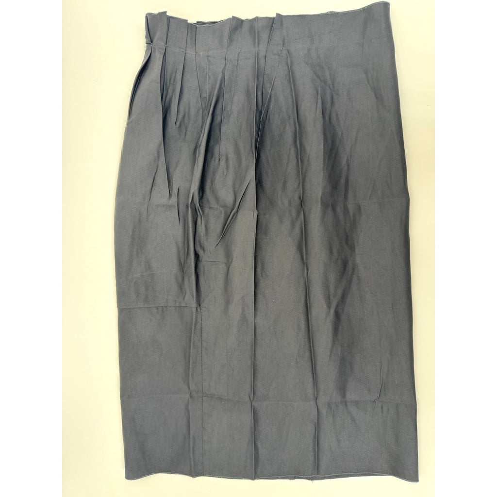 Lanvin Paris 100% Silk Architectural Paperbag Waist Midi Skirt Size FR 38