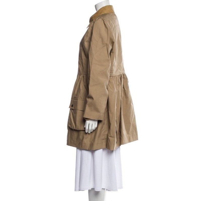 Women's Red Valentino Neutral Tan Knee Length Coat Size 10